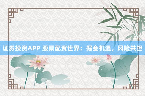 证券投资APP 股票配资世界：掘金机遇，风险共担
