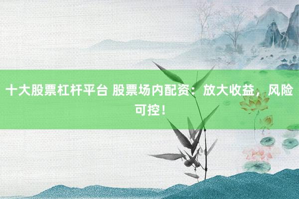 十大股票杠杆平台 股票场内配资：放大收益，风险可控！