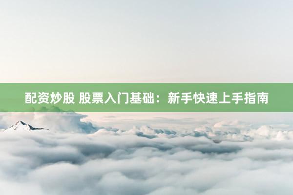 配资炒股 股票入门基础：新手快速上手指南