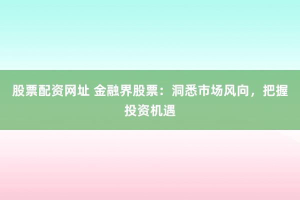 股票配资网址 金融界股票：洞悉市场风向，把握投资机遇