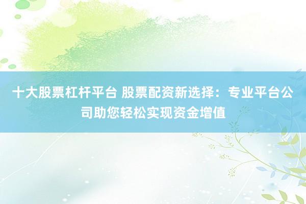 十大股票杠杆平台 股票配资新选择：专业平台公司助您轻松实现资金增值