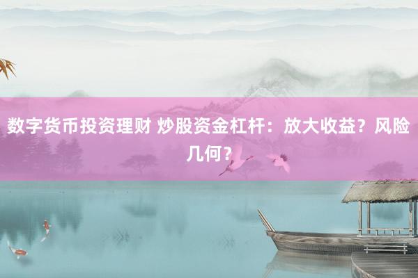 数字货币投资理财 炒股资金杠杆：放大收益？风险几何？
