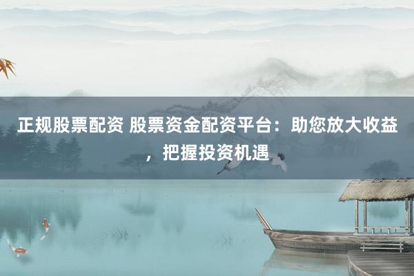 正规股票配资 股票资金配资平台：助您放大收益，把握投资机遇