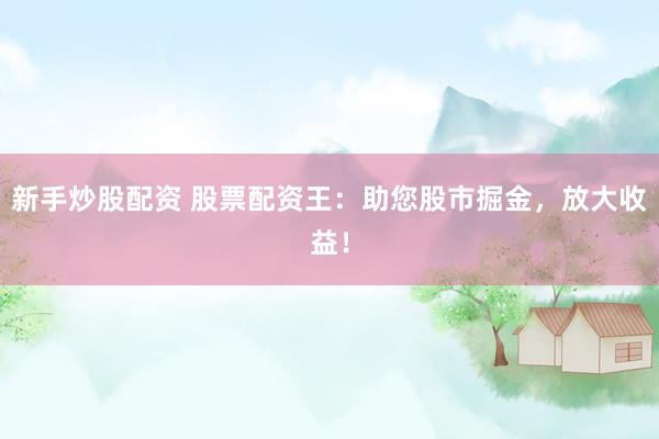新手炒股配资 股票配资王：助您股市掘金，放大收益！