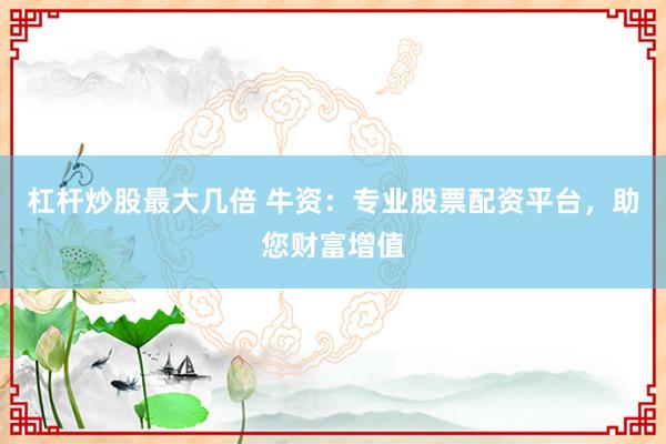杠杆炒股最大几倍 牛资：专业股票配资平台，助您财富增值