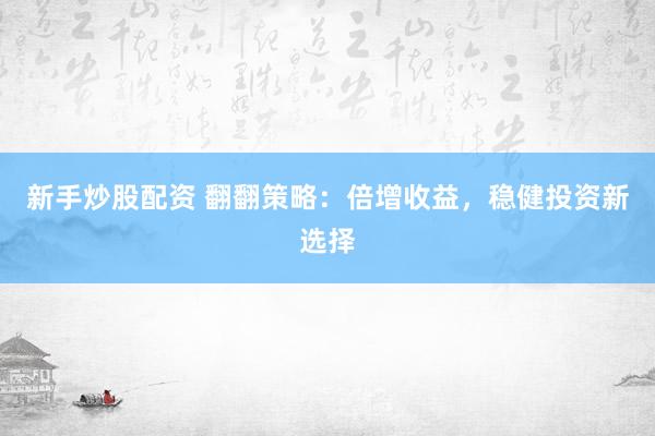 新手炒股配资 翻翻策略：倍增收益，稳健投资新选择